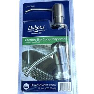 NEW Dakota DSA-SDSS Kitchen Sink Soap Dispenser Stainless Steel Finish 17 oz